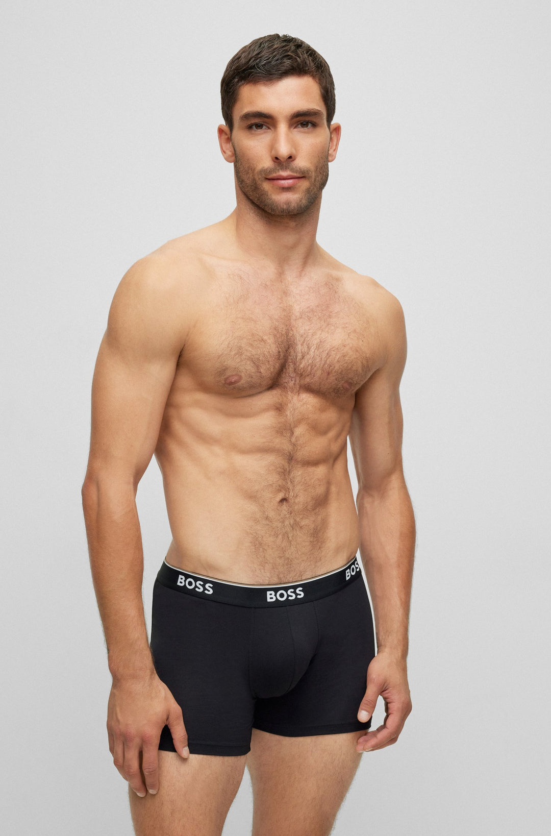 BOSS Regular Fit Boxers in cotton mix - BOXERBR 3P POWER 10242934 01-50475282- Concorde Fashion#color_black-001