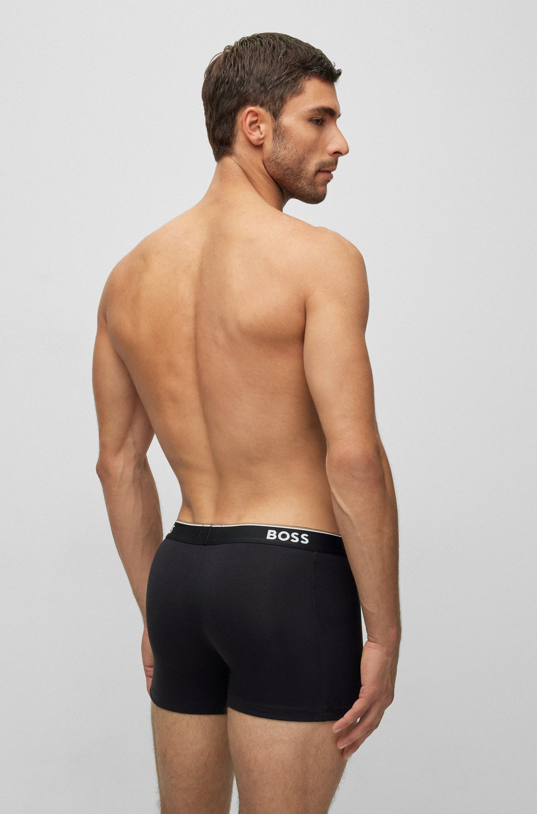 BOSS Regular Fit Boxers in cotton mix - BOXERBR 3P POWER 10242934 01-50475282- Concorde Fashion#color_black-001