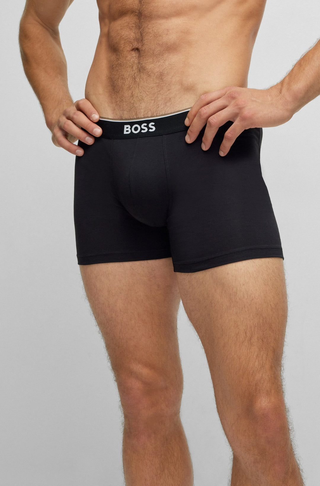 BOSS Regular Fit Boxers in cotton mix - BOXERBR 3P POWER 10242934 01-50475282- Concorde Fashion#color_black-001