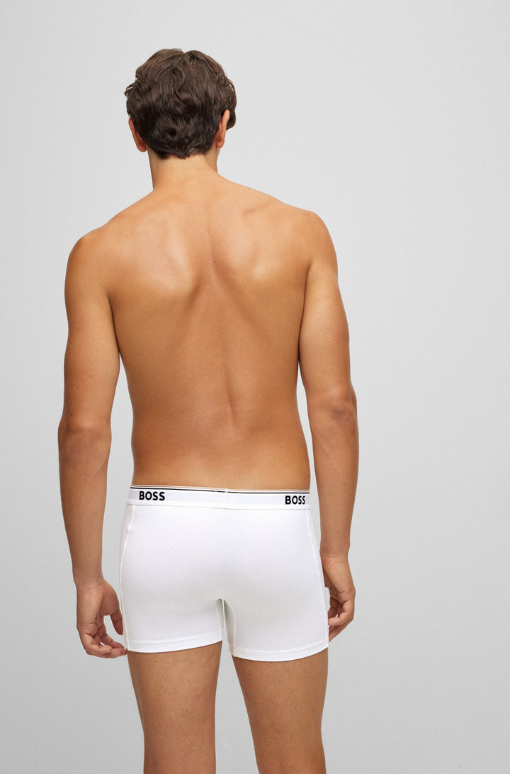 BOSS Regular Fit Boxers in cotton mix - BOXERBR 3P POWER 10242934 01-50475282- Concorde Fashion#color_white-100