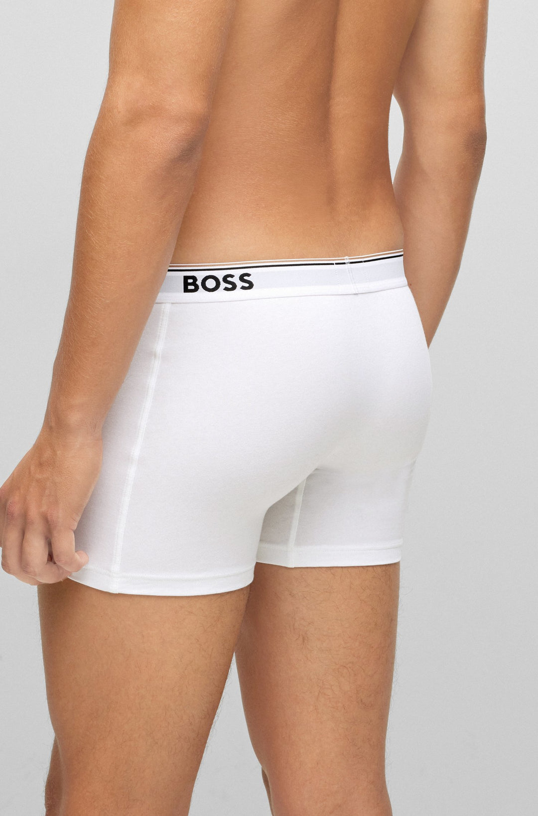 BOSS Regular Fit Boxers in cotton mix - BOXERBR 3P POWER 10242934 01-50475282- Concorde Fashion#color_white-100