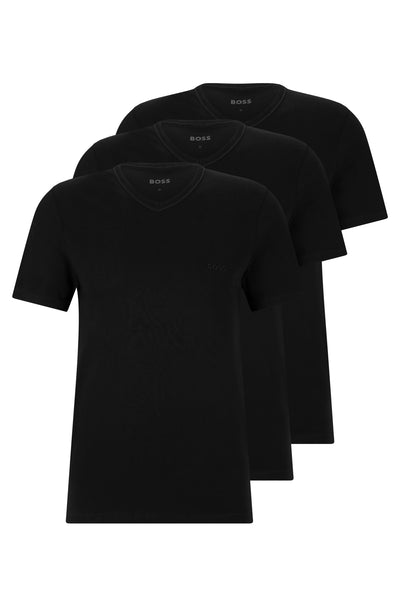 BOSS Regular Fit T-Shirts in cotton - TSHIRTVN 3P CLASSIC 10243514 0-50475285- Concorde Fashion#color_black-001