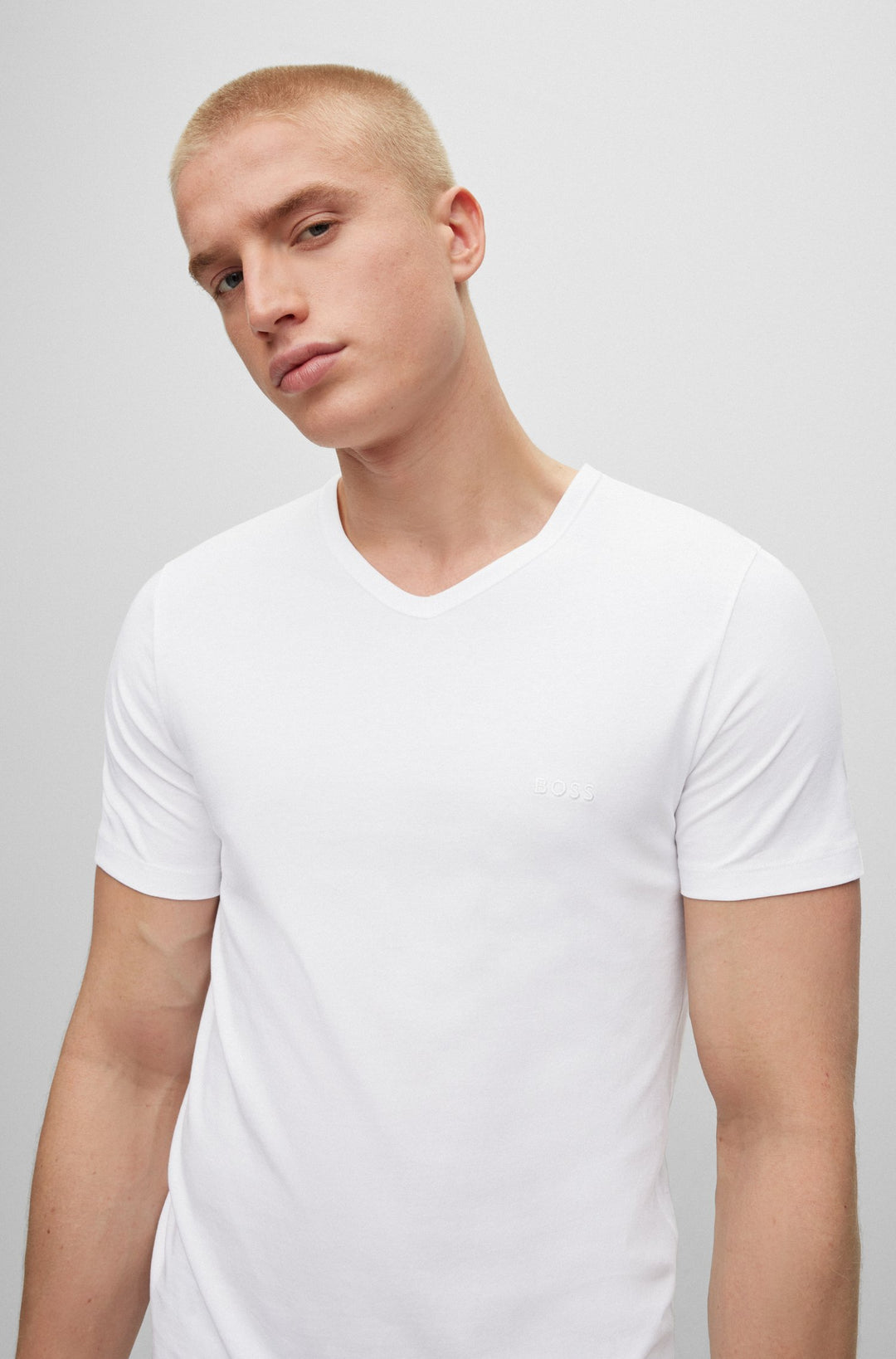 BOSS Regular Fit T-Shirts in cotton - TSHIRTVN 3P CLASSIC 10243514 0-50475285- Concorde Fashion#color_white-100