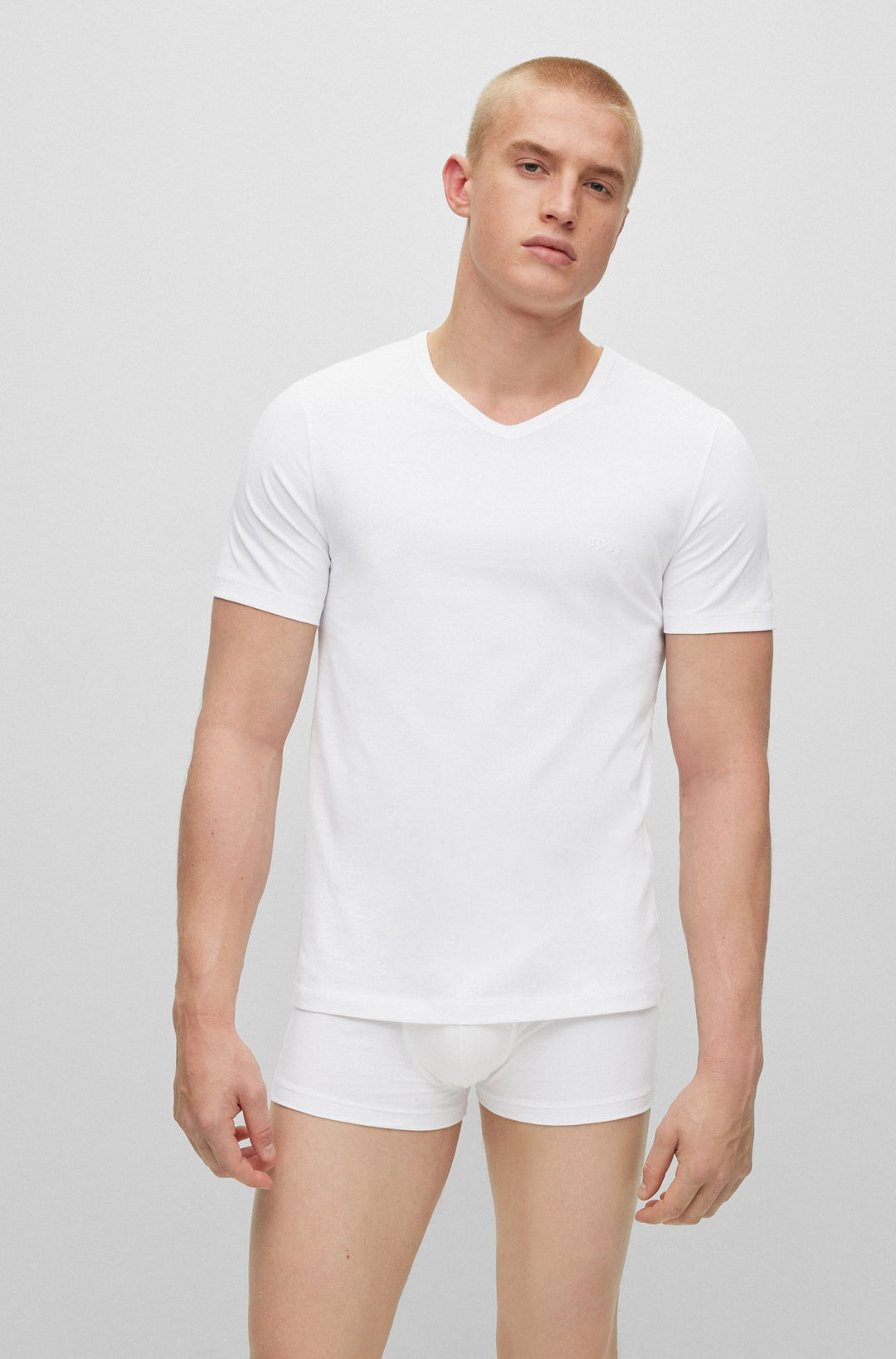 BOSS Regular Fit T-Shirts in cotton - TSHIRTVN 3P CLASSIC 10243514 0-50475285- Concorde Fashion#color_white-100