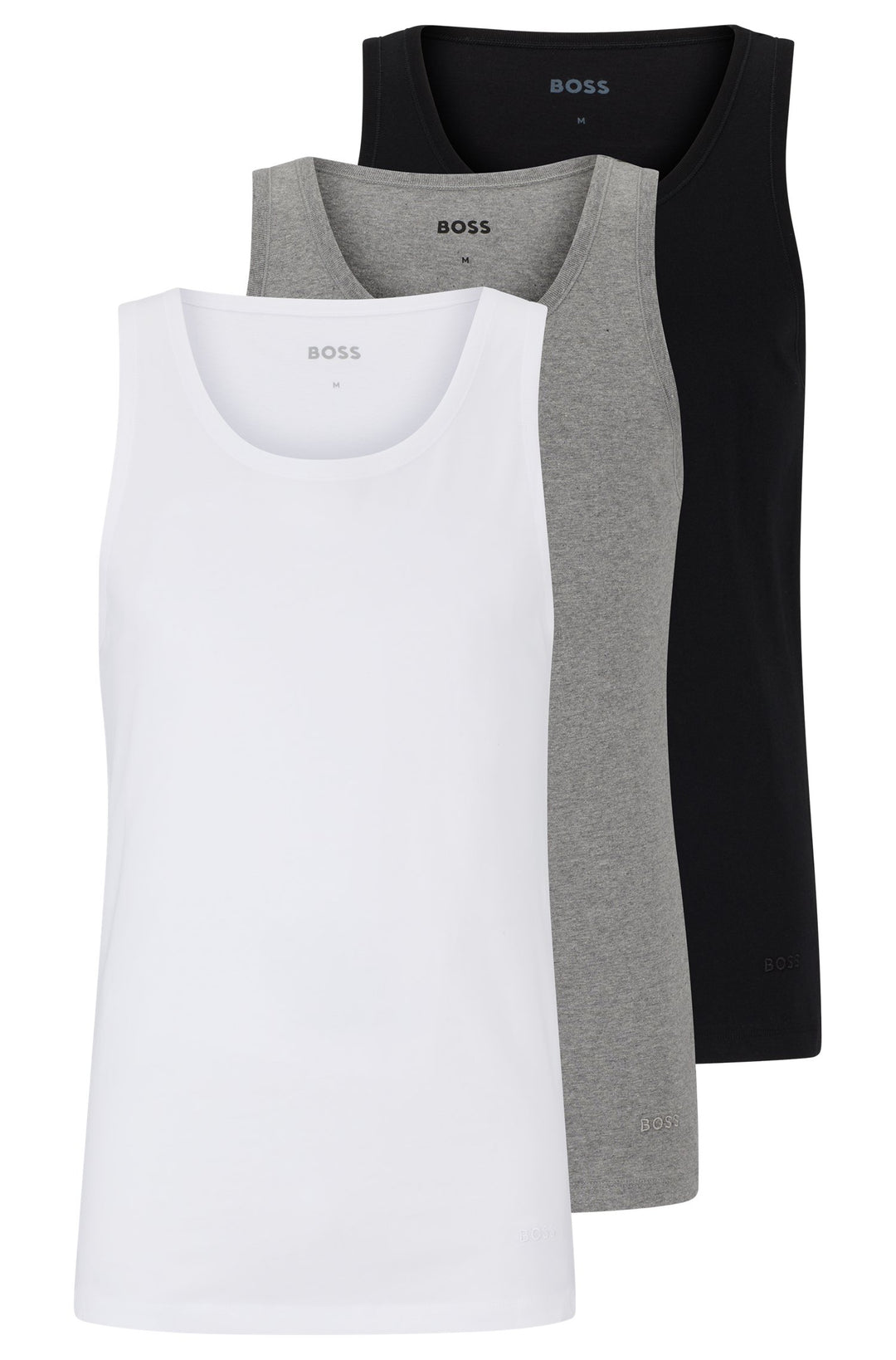 BOSS Regular Fit Trank Tops in cotton - TANKTOP 3P CLASSIC 10243514 01-50475278- Concorde Fashion#color_assorted-999