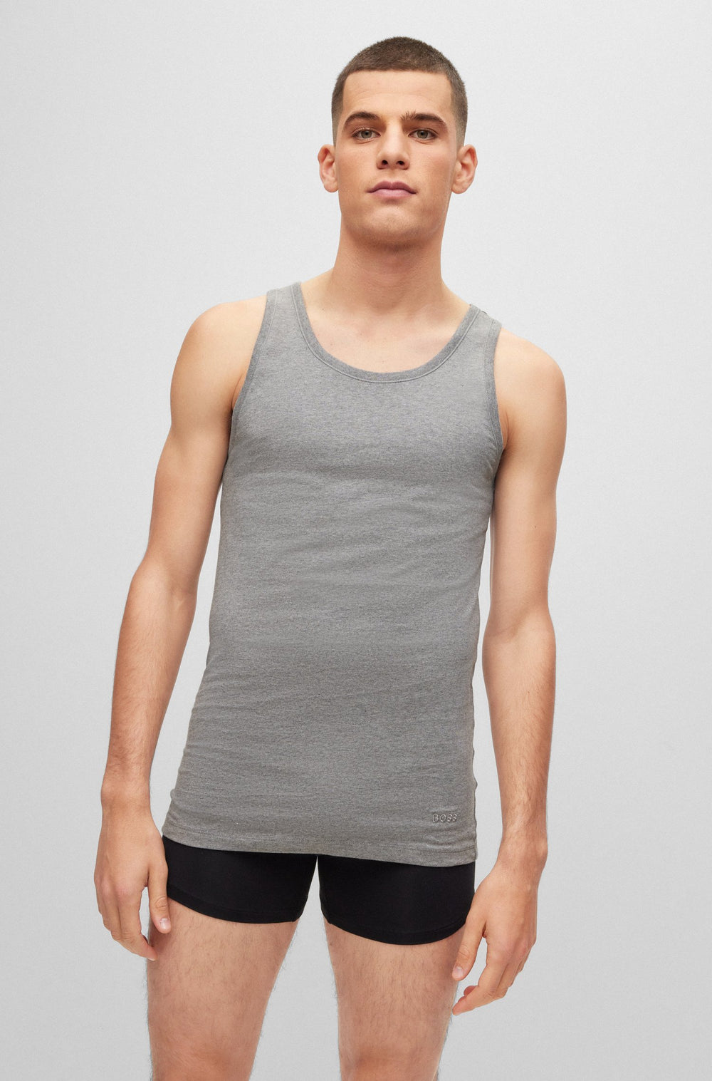 BOSS Regular Fit Trank Tops in cotton - TANKTOP 3P CLASSIC 10243514 01-50475278- Concorde Fashion#color_assorted-999