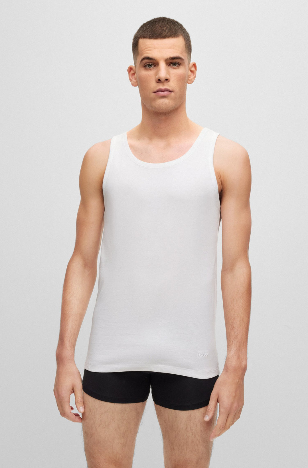 BOSS Regular Fit Trank Tops in cotton - TANKTOP 3P CLASSIC 10243514 01-50475278- Concorde Fashion#color_assorted-999