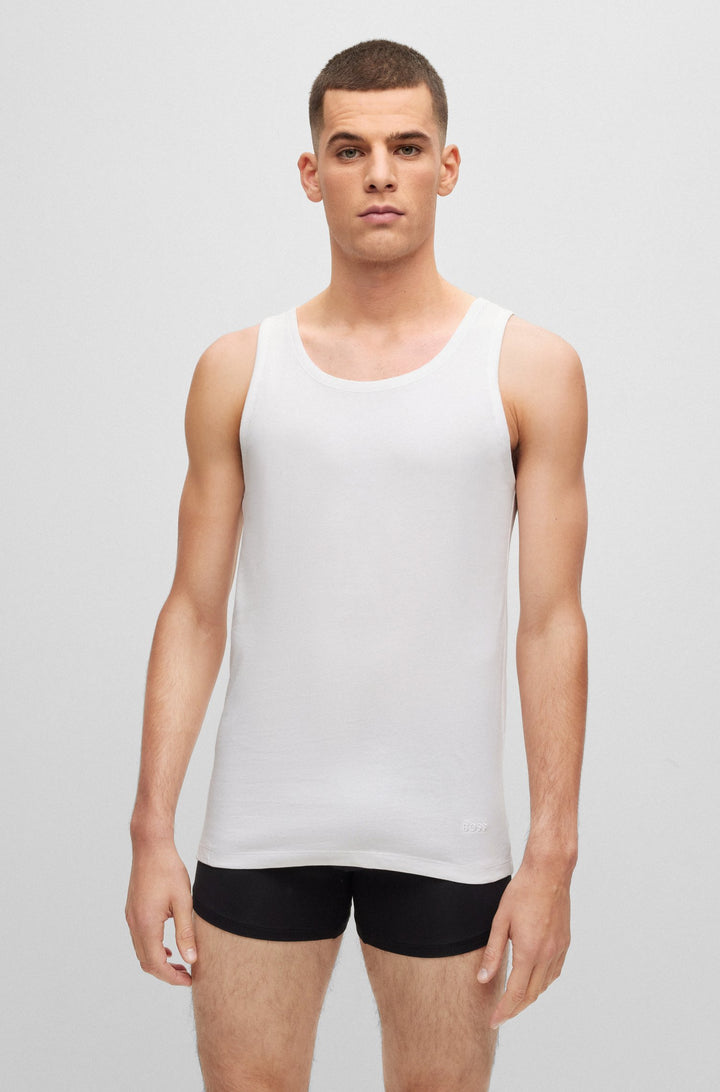 BOSS Regular Fit Trank Tops in cotton - TANKTOP 3P CLASSIC 10243514 01-50475278- Concorde Fashion#color_assorted-999