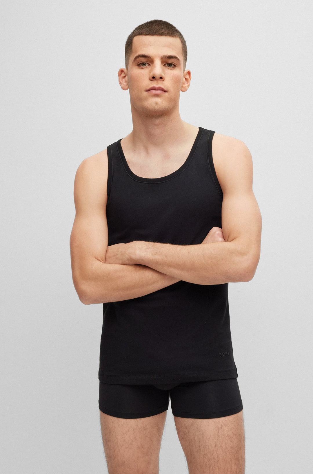 BOSS Regular Fit Trank Tops in cotton - TANKTOP 3P CLASSIC 10243514 01-50475278- Concorde Fashion#color_assorted-999