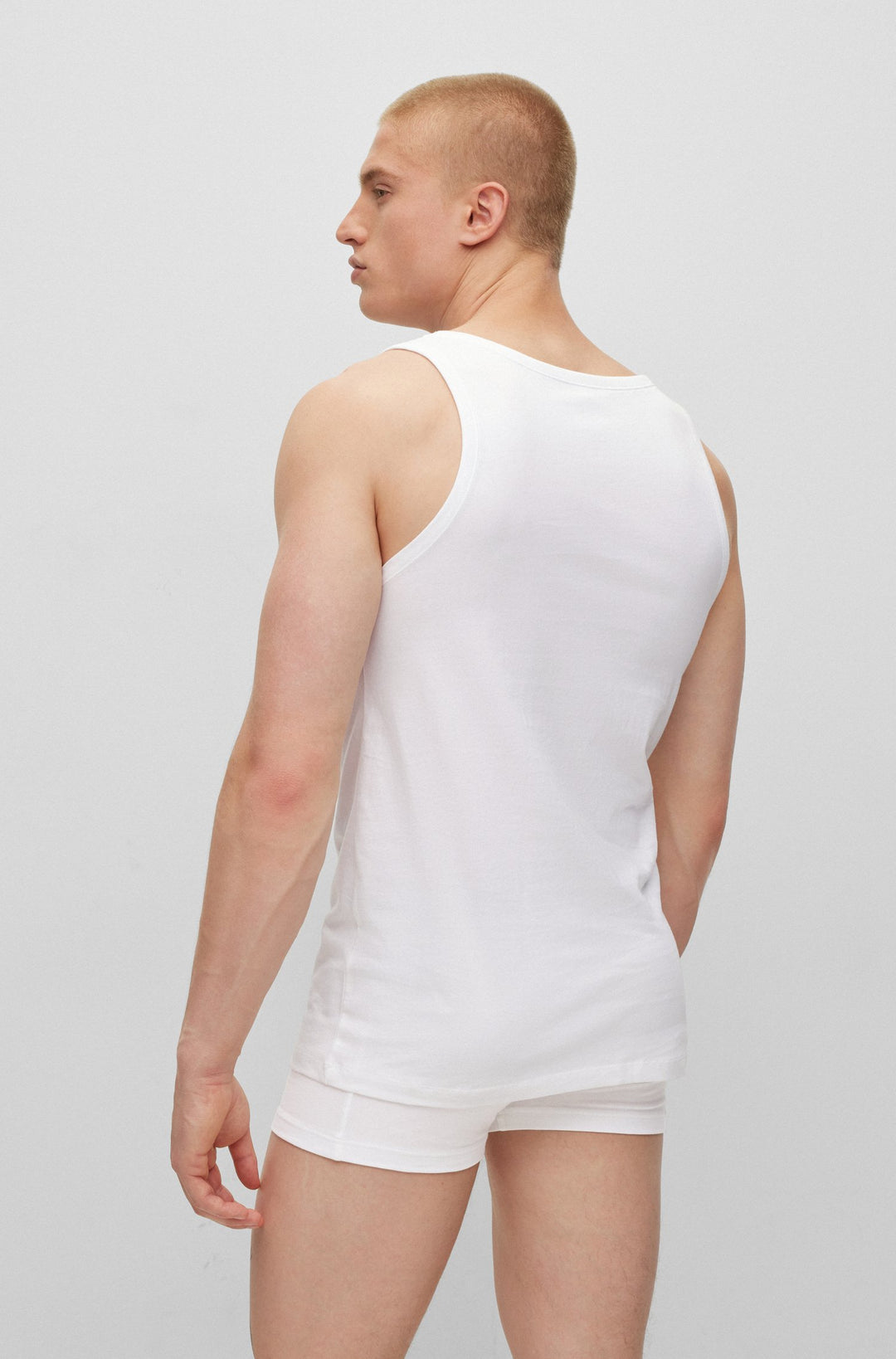 BOSS Regular Fit Trank Tops in cotton - TANKTOP 3P CLASSIC 10243514 01-50475278- Concorde Fashion#color_white-100