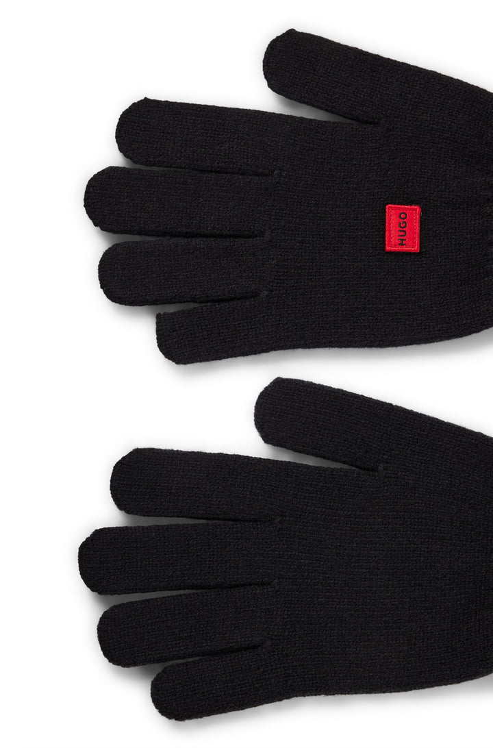 HUGO Regular Fit Gloves in Wool Mix - WAFF 2 10243536 01-50475404- Concorde Fashion#color_black-001