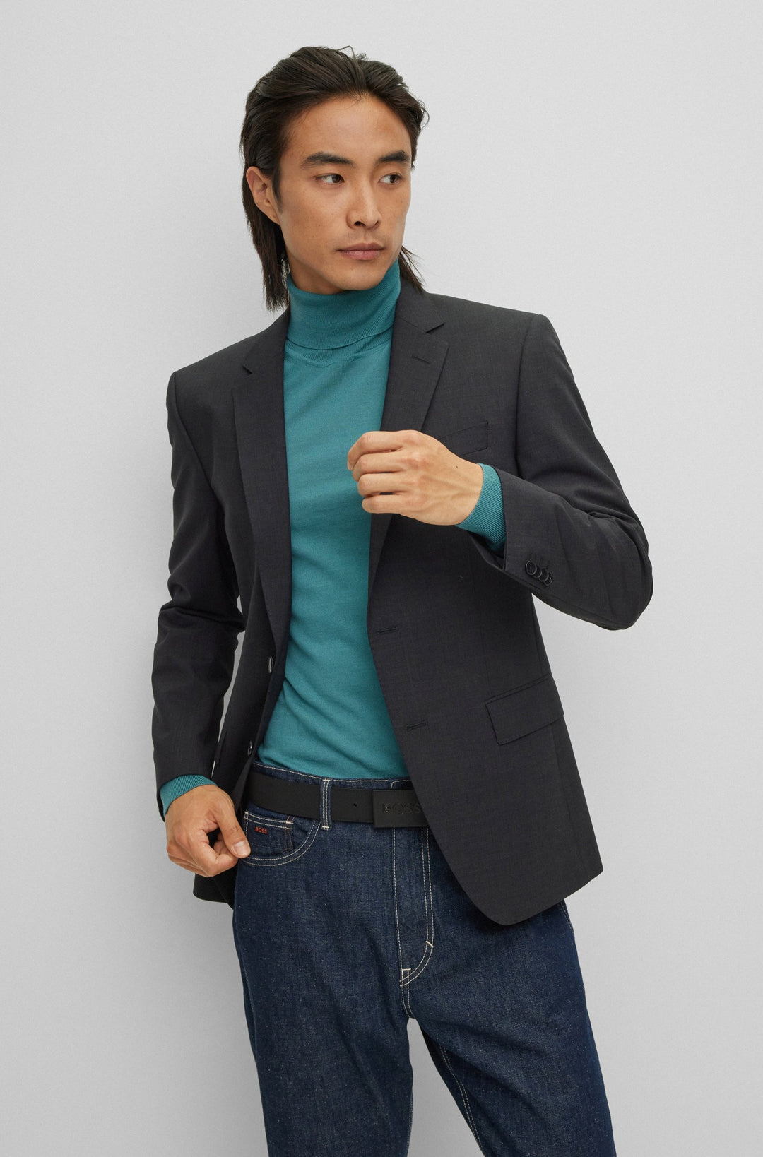 BOSS Slim Fit Formal Jacket in Wool Mix - H-HUGE-MM-224 10245120 01-50479994- Concorde Fashion#color_grey-021