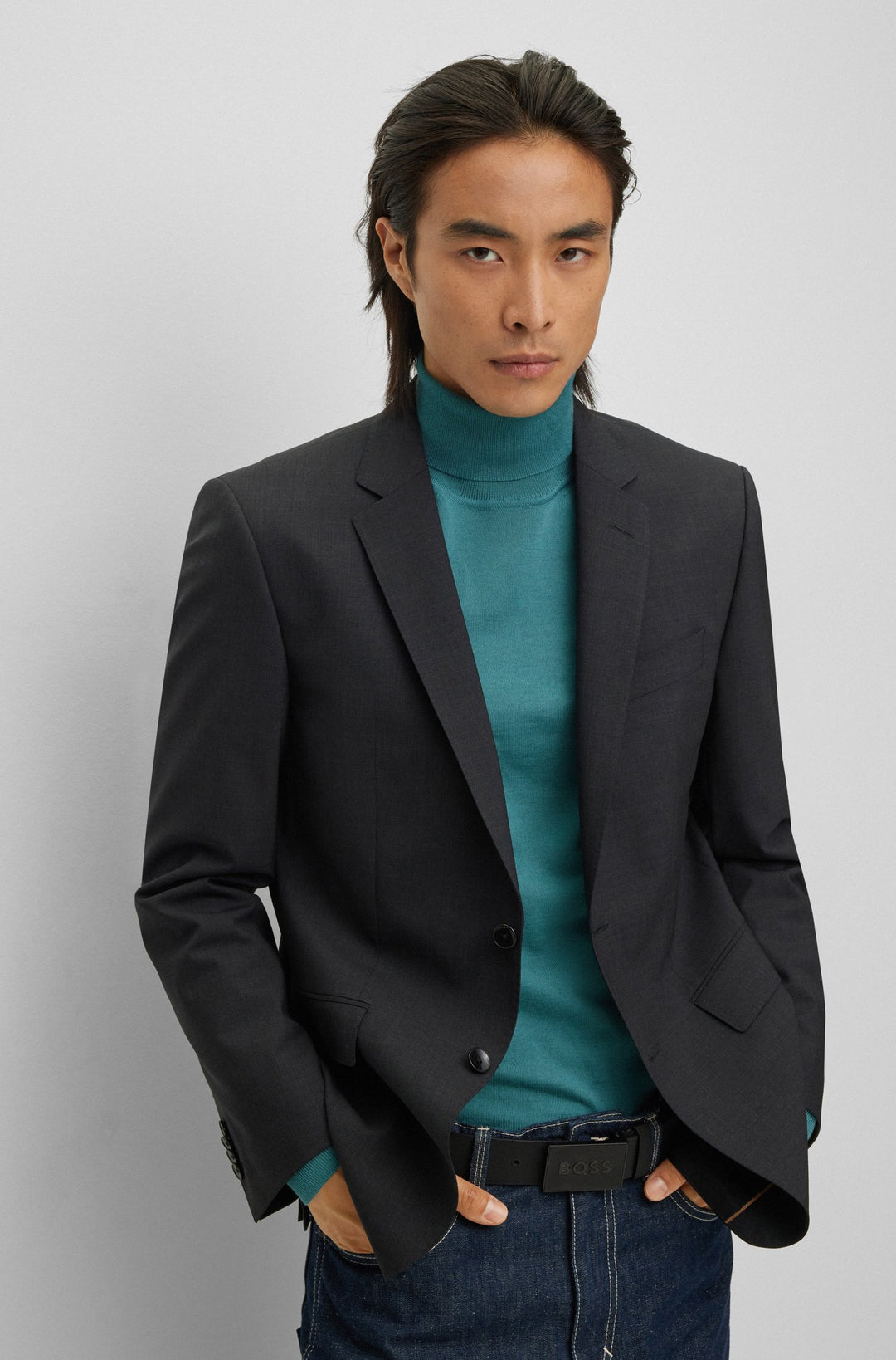 BOSS Slim Fit Formal Jacket in Wool Mix - H-HUGE-MM-224 10245120 01-50479994- Concorde Fashion#color_grey-021