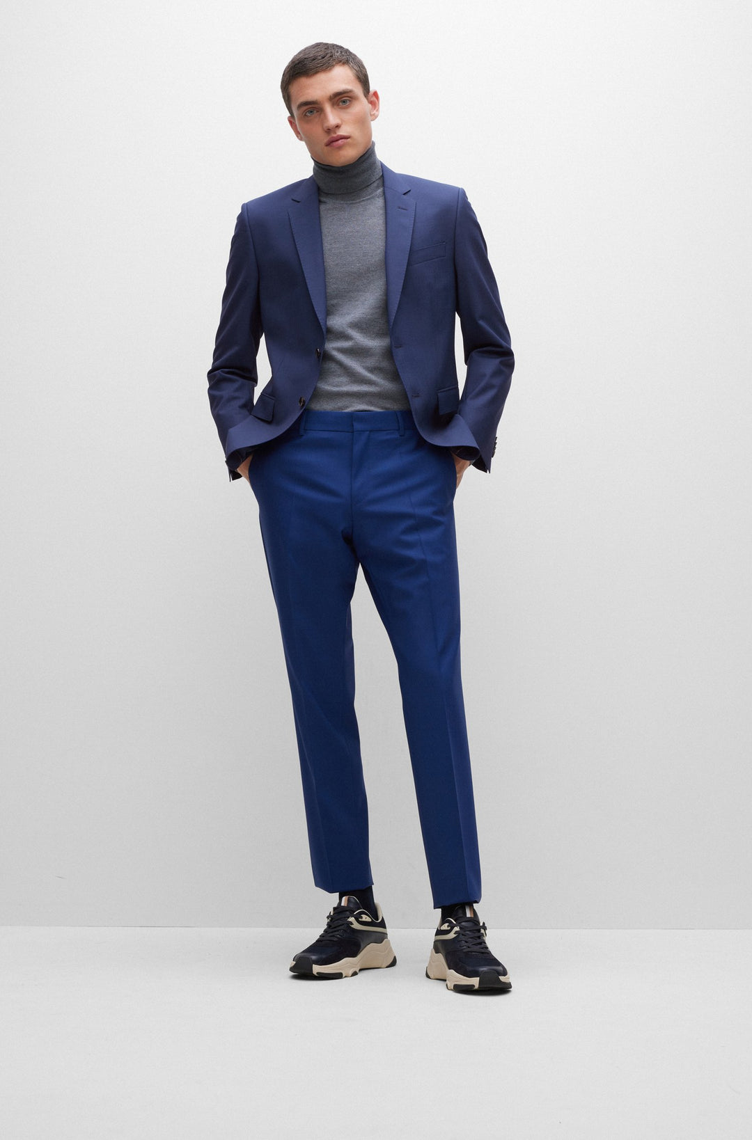 BOSS Slim Fit Formal Jacket in Wool Mix - H-HUGE-MM-224 10245120 01-50479994- Concorde Fashion#color_navy-419