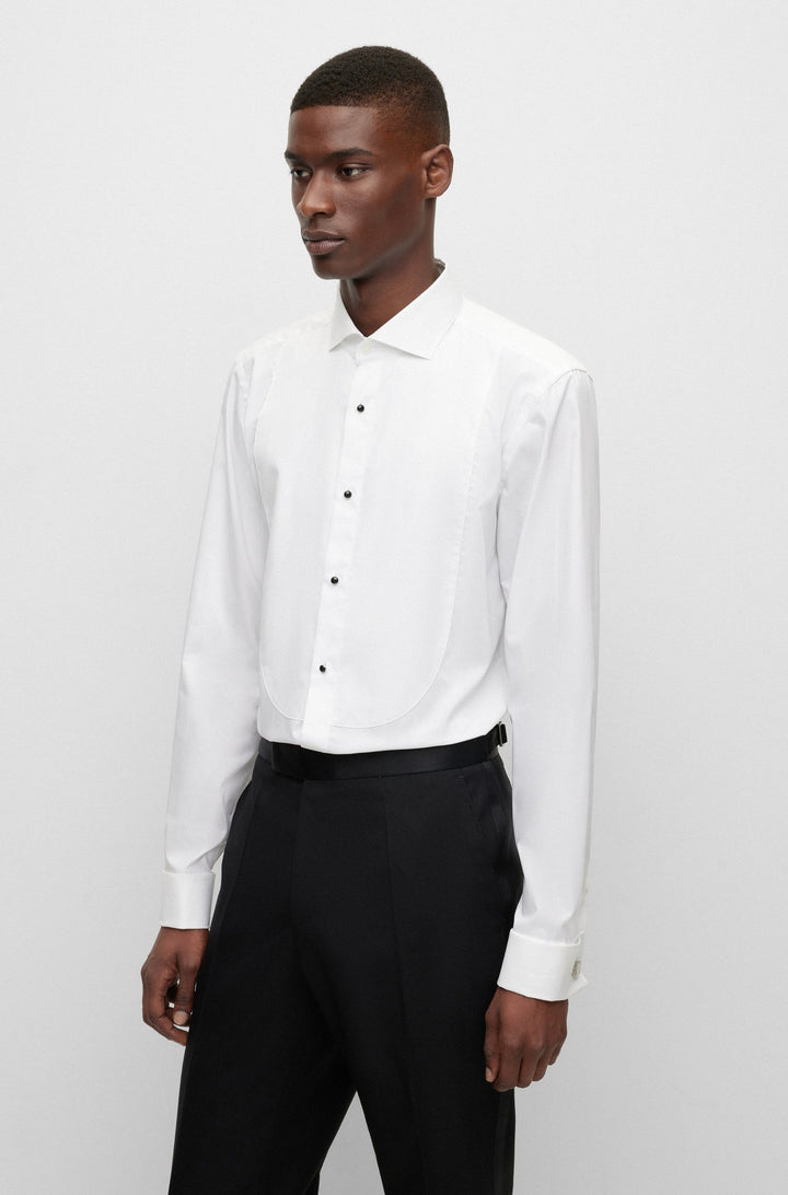 BOSS Slim Fit Formal Shirts in cotton - H-HANK-TUX3-DC-224 10245425 01-50480070- Concorde Fashion#color_white-100