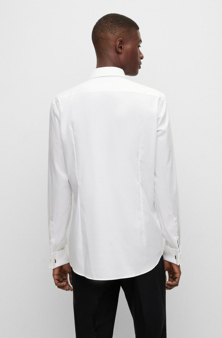 BOSS Slim Fit Formal Shirts in cotton - H-HANK-TUX3-DC-224 10245425 01-50480070- Concorde Fashion#color_white-100