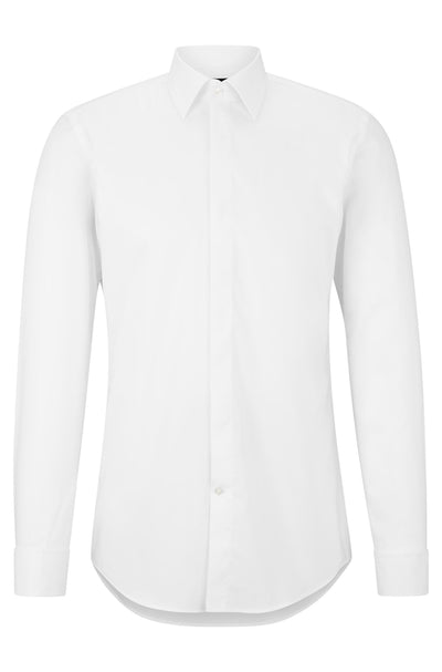 BOSS Slim Fit Formal Shirts in cotton - H-HANK-TUX1-DC-224 10245425 01-50480093- Concorde Fashion#color_white-100