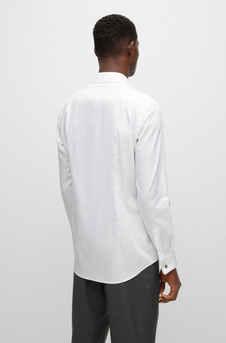 BOSS Slim Fit Formal Shirts in cotton - H-HANK-TUX1-DC-224 10245425 01-50480093- Concorde Fashion#color_white-100