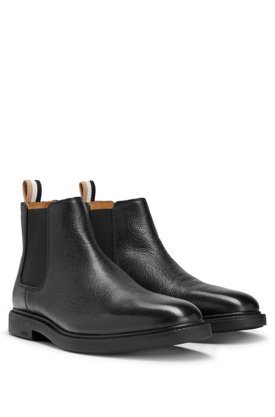 BOSS Standard Sole Boots in Leather - LARRY_CHEB_GR 10247993 01-50487730- Concorde Fashion#color_black-001