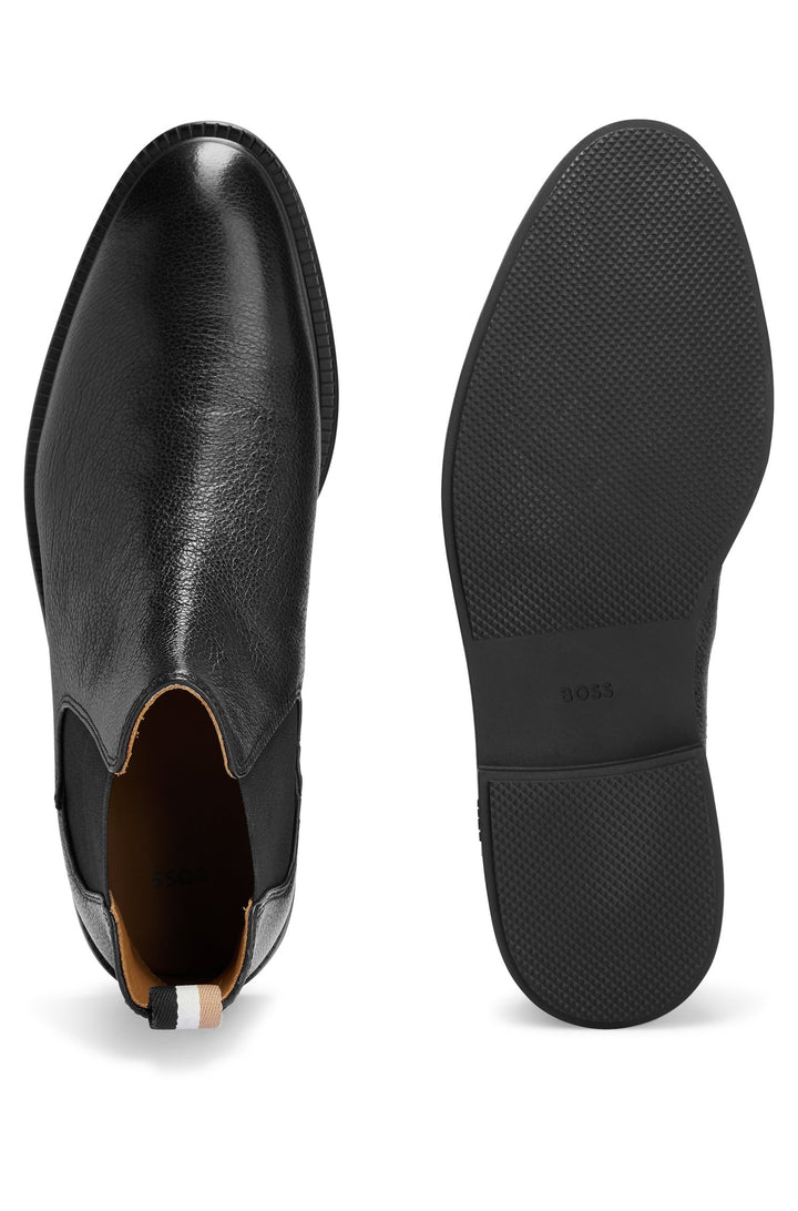 BOSS Standard Sole Boots in Leather - LARRY_CHEB_GR 10247993 01-50487730- Concorde Fashion#color_black-001